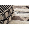 Cefena Black and White Shaggy Pouffe
