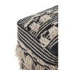 Cefena Black and White Shaggy Pouffe