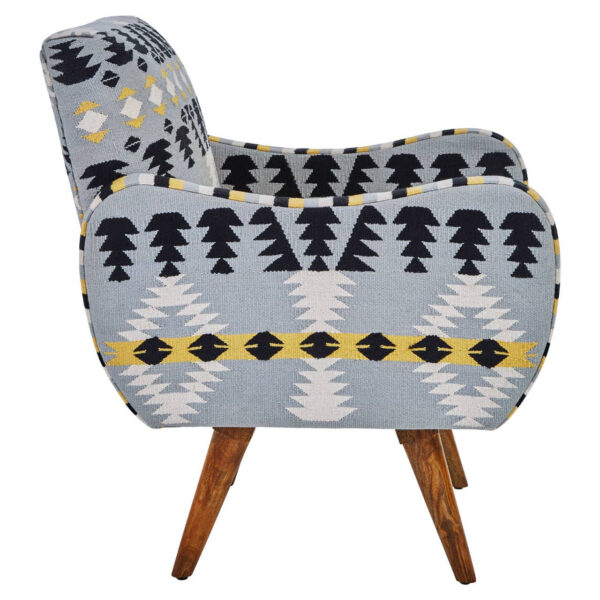 Cefena Kilim Style Armchair with Mango Wood Legs