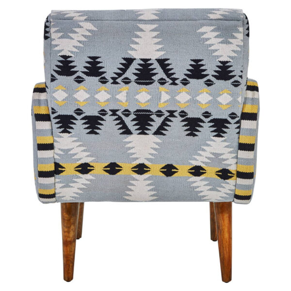Cefena Kilim Style Armchair with Mango Wood Legs