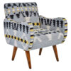 Cefena Kilim Style Armchair with Mango Wood Legs
