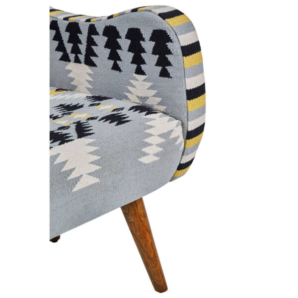 Cefena Kilim Style Armchair with Mango Wood Legs