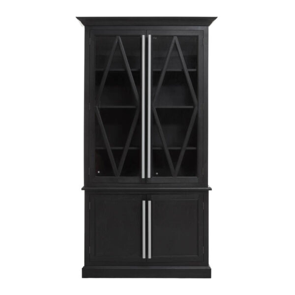Lyon Black Oak Wood Tall Cabinet