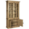 Lyon Oak Wood Tall Cabinet in Washed Grey Finish