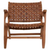 Inca Lattice Design Brown Leather Armchair