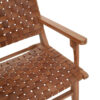 Inca Lattice Design Brown Leather Armchair