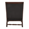 Inca Genuine Black Leather and Teak Lounge Chair with Footstool
