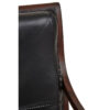 Inca Genuine Black Leather and Teak Lounge Chair with Footstool
