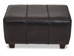 Inca Black Leather Bench with Teak Wood Legs