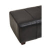 Inca Black Leather Bench with Teak Wood Legs