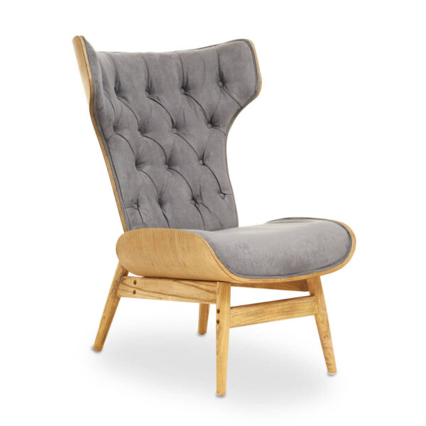 5527994__97510.1754517462.jpg Vinsi Dark Grey Velvet Chair with Winged Back
