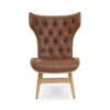 Vinsi Brown Leather Effect Chair With Winged Back