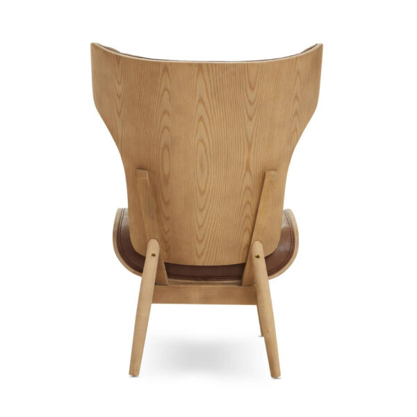 Vinsi Brown Leather Effect Chair With Winged Back