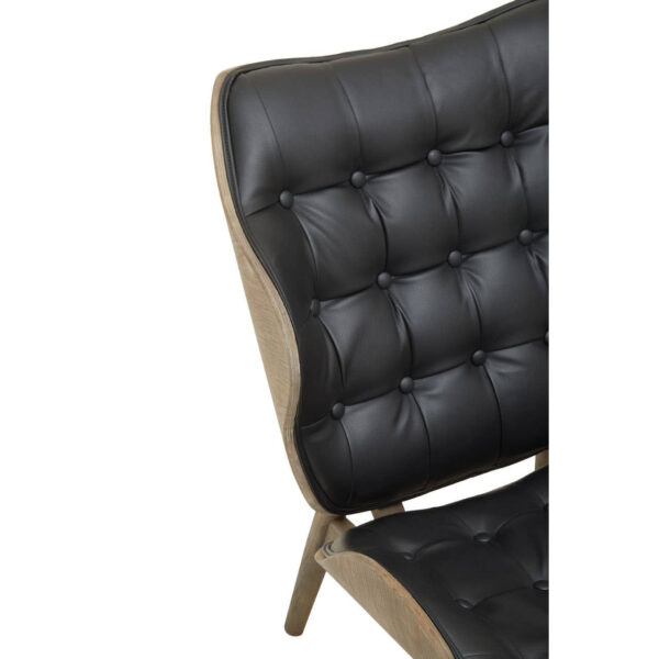 Vinsi Black Leather Effect Chair With Button Detail