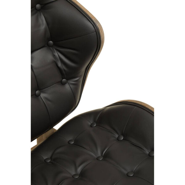 Vinsi Black Leather Effect Chair With Button Detail