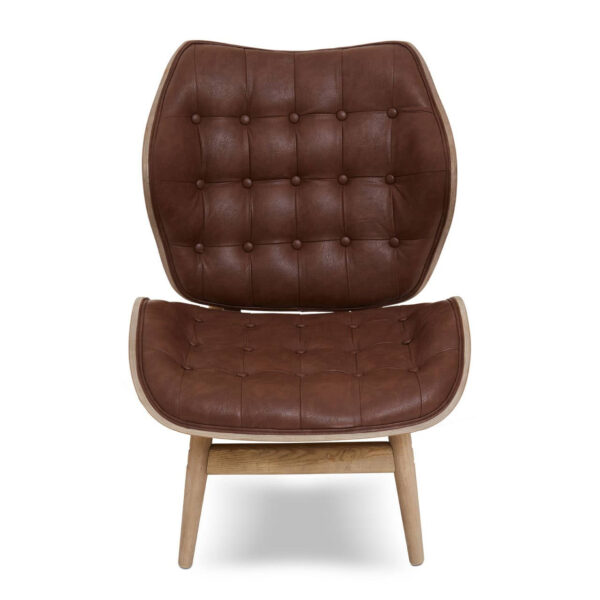 Vinsi Brown Leather Effect Chair