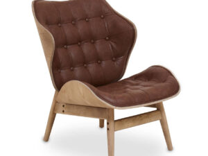 Vinsi Brown Leather Effect Chair