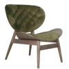 Vinsi Green Velvet Chair with Grey Elm Wood Frame