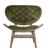 Vinsi Green Velvet Chair with Grey Elm Wood Frame