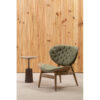 Vinsi Green Velvet Chair with Grey Elm Wood Frame