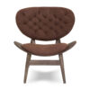 Vinsi Brown Velvet Chair with Dark Elm Wood Frame