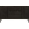 Jakara Black Finish Sideboard with 4 Doors and 3 Drawers