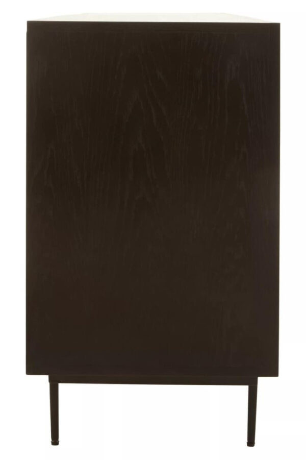 Jakara Black Finish Sideboard with 4 Doors and 3 Drawers