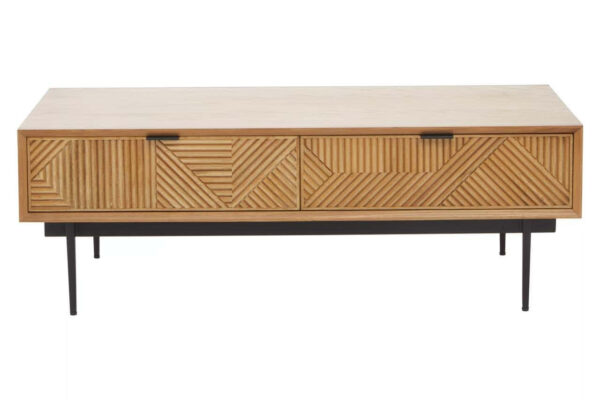 Jakara Natural Finish Coffee Table with Drawers