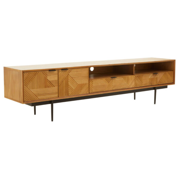 Jakara Natural Finish Carved Media Unit