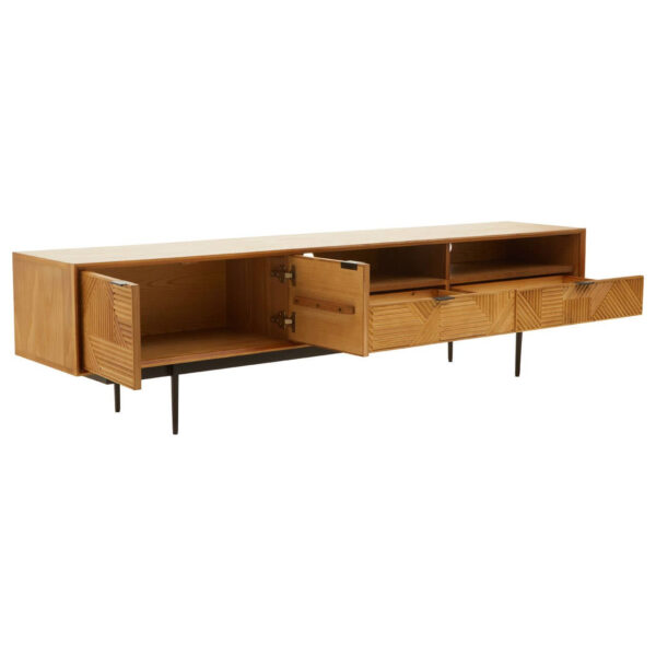 Jakara Natural Finish Carved Media Unit