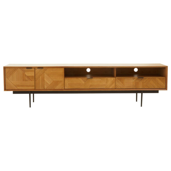 Jakara Natural Finish Carved Media Unit