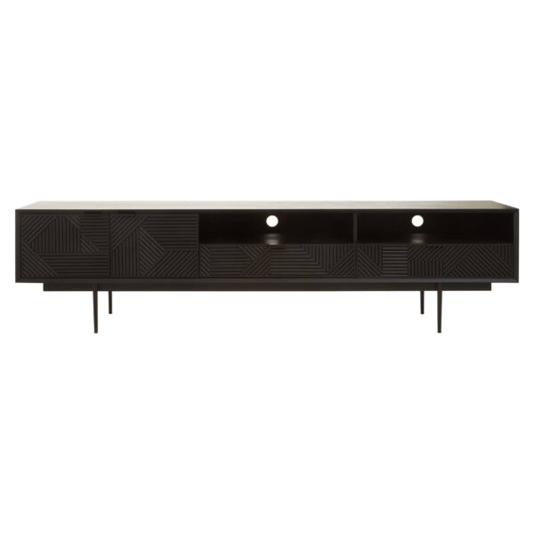 Jakara Black Finish Carved Media Unit