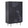 Jakara Black Finish Carved Cabinet