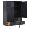 Jakara Black Finish Carved Cabinet