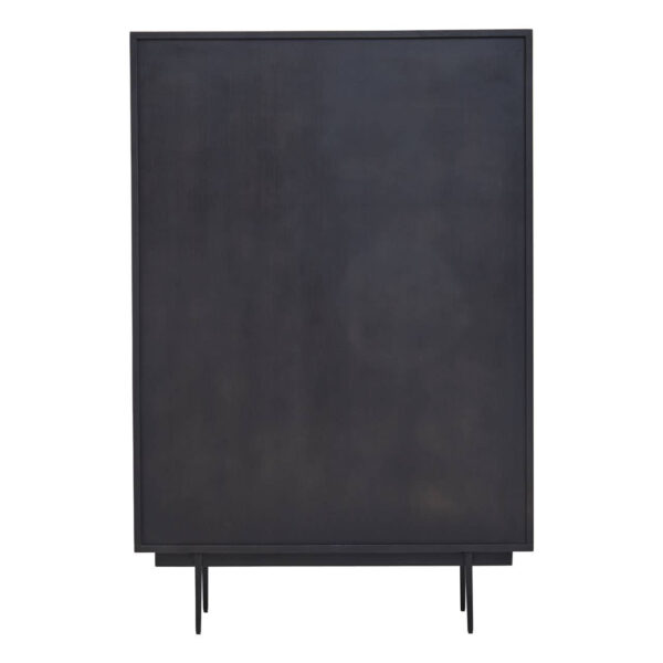 Jakara Black Finish Carved Cabinet