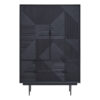 Jakara Black Finish Carved Cabinet