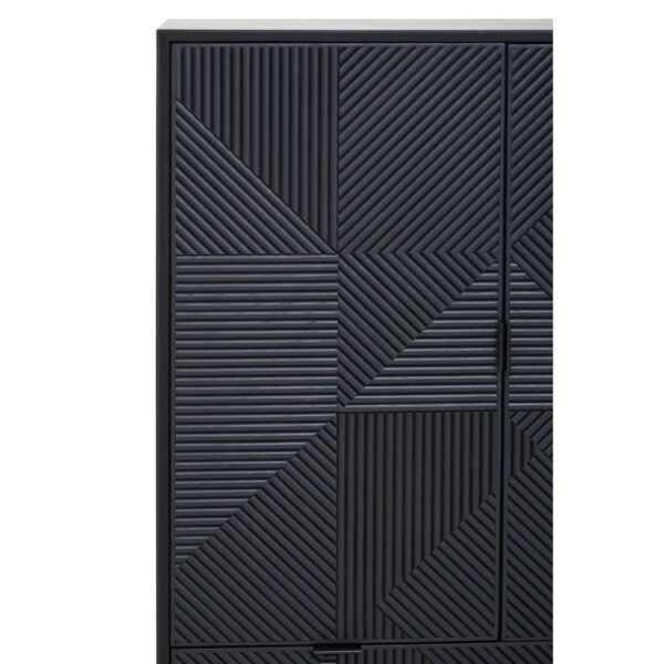 Jakara Black Finish Carved Cabinet