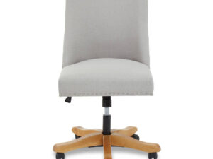 Washington Natural Fabric Home Office Chair with Wooden Base