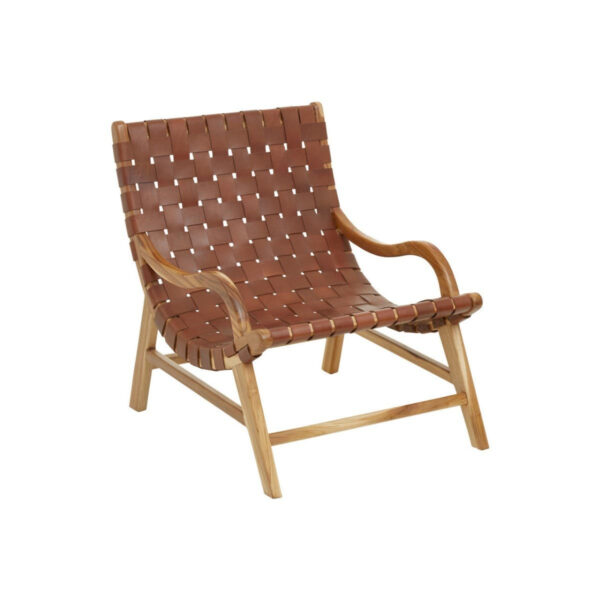 Kendari Brown Woven Leather Chair