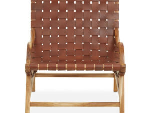 Kendari Brown Woven Leather Chair