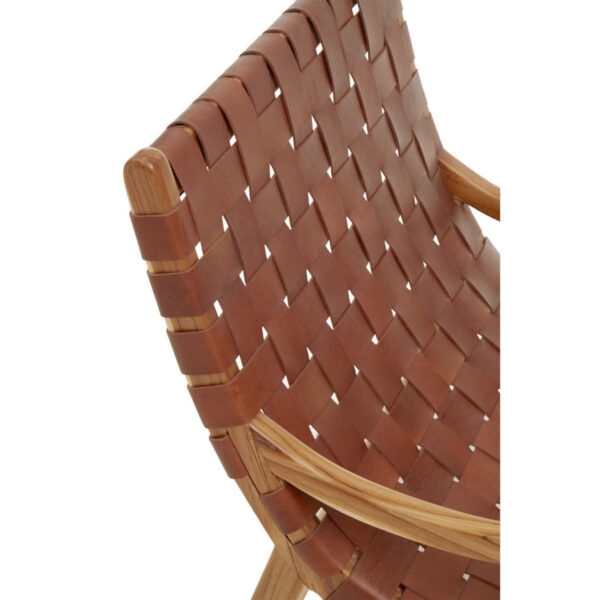 Kendari Brown Woven Leather Chair