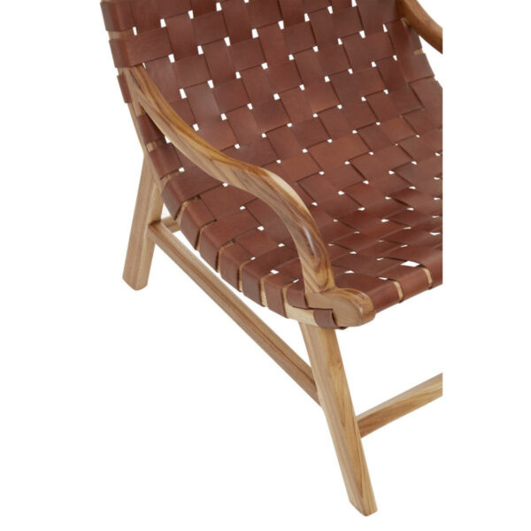 Kendari Brown Woven Leather Chair