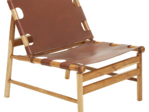 Kendari Antique Brown Leather Sling Chair