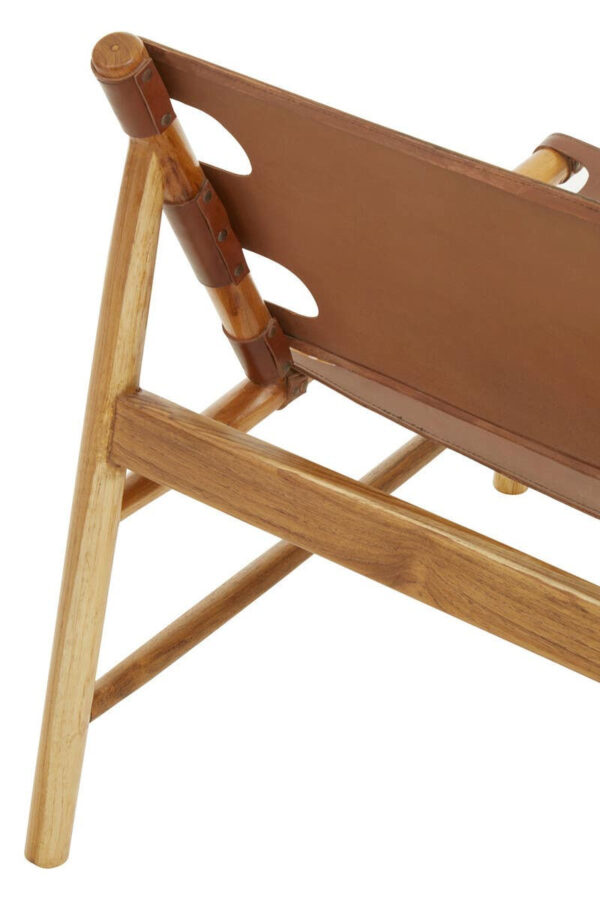 Kendari Antique Brown Leather Sling Chair