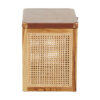 Kendari Rattan and Leather Storage Box Side Table