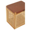Kendari Rattan and Leather Storage Box Side Table