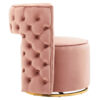 Yasmeen Pink Velvet Swivel Chair
