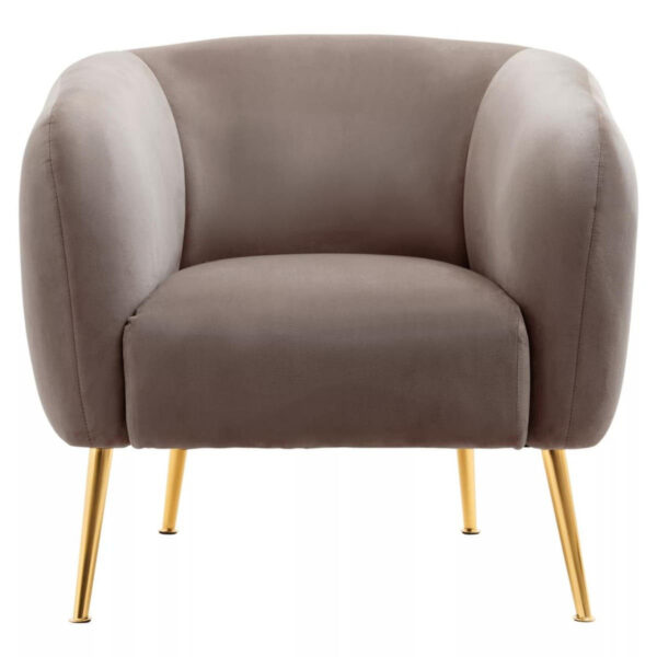 Yasmeen Dark Beige Velvet Armchair
