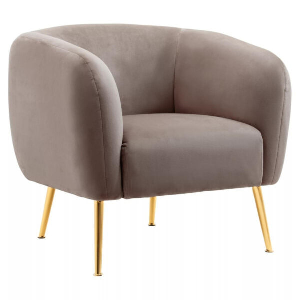 Yasmeen Dark Beige Velvet Armchair