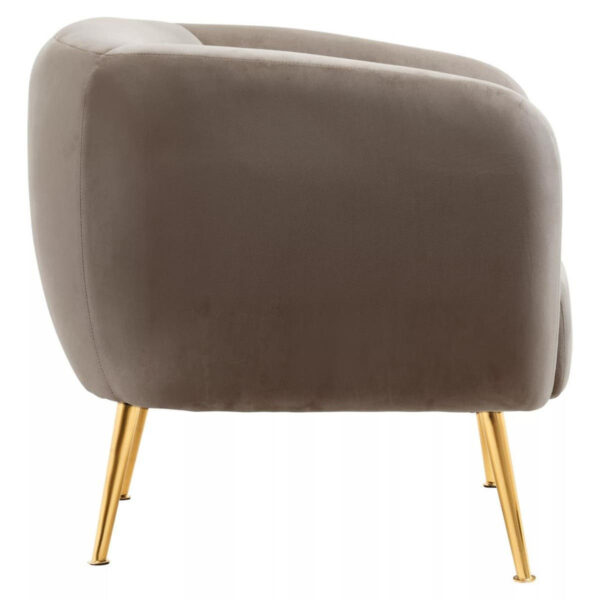 Yasmeen Dark Beige Velvet Armchair
